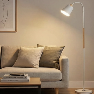 Home The Artment your artistic apartment White Metal Nod Modern Minimalism LED Light Corner Floor Lamp for Home Decor, Living Room Or Offices